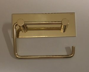 Vola T12 toiletpapirholder med bagplade - Vola T12 i Messing Natur